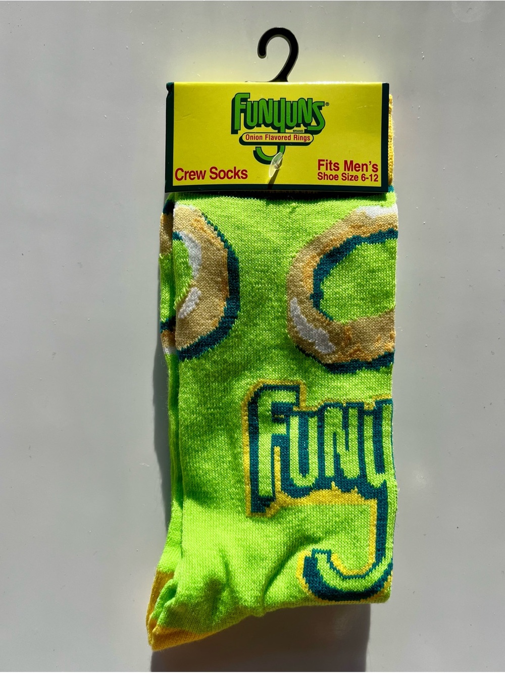 Funyuns Funny Unisex Novelty Food Socks - Green, Yellow - M
6-12 / W 8-14